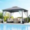 Costway 10x12 FT 2-Tier Patio Gazebo Canopy Netting Heavy-Duty Metal Easy-Setup Outdoor